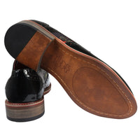 Julius - Zapatos brogue de charol con estampado de mariposas para hombre