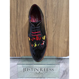 Julius - Zapatos brogue de charol con estampado de mariposas para hombre