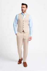 Miami - Chaleco beige para hombre para bodas