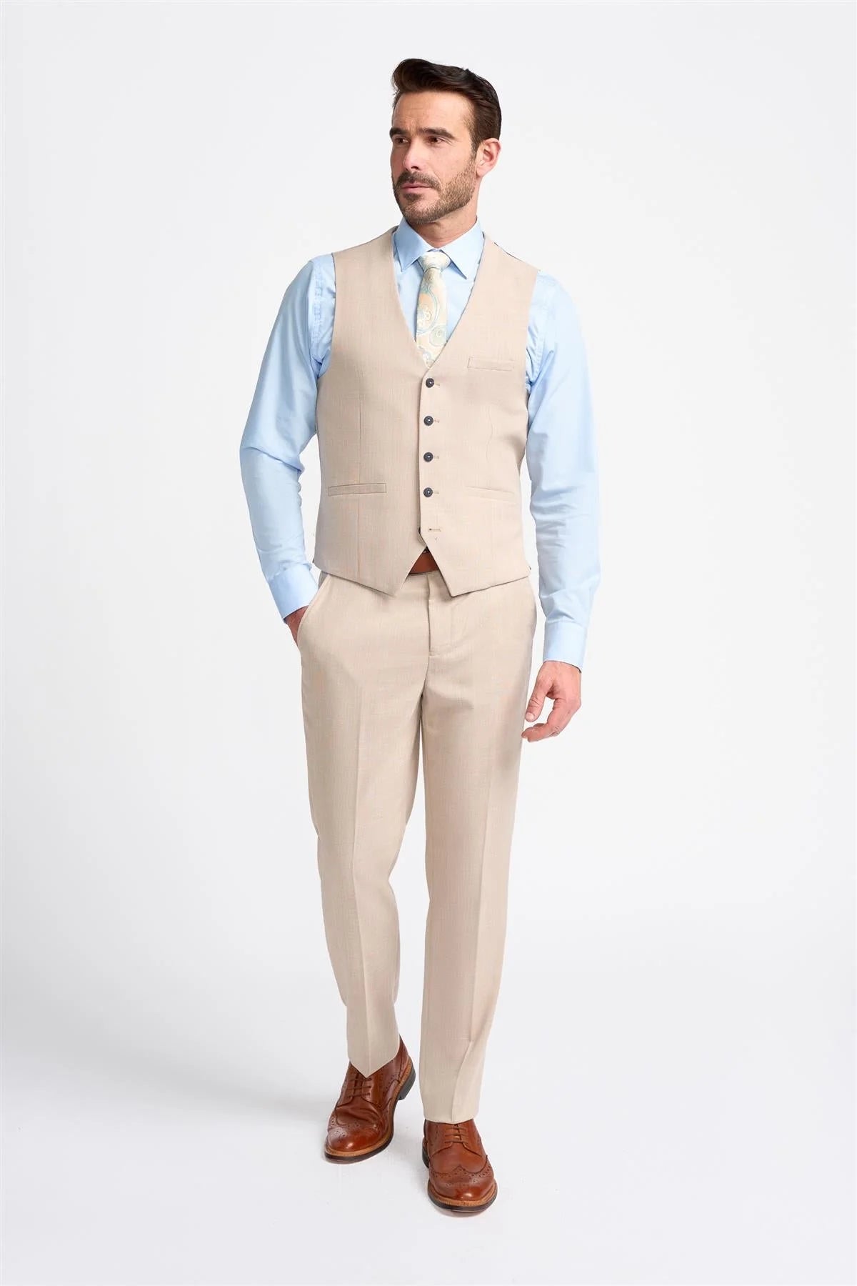 Miami - Chaleco beige para hombre para bodas