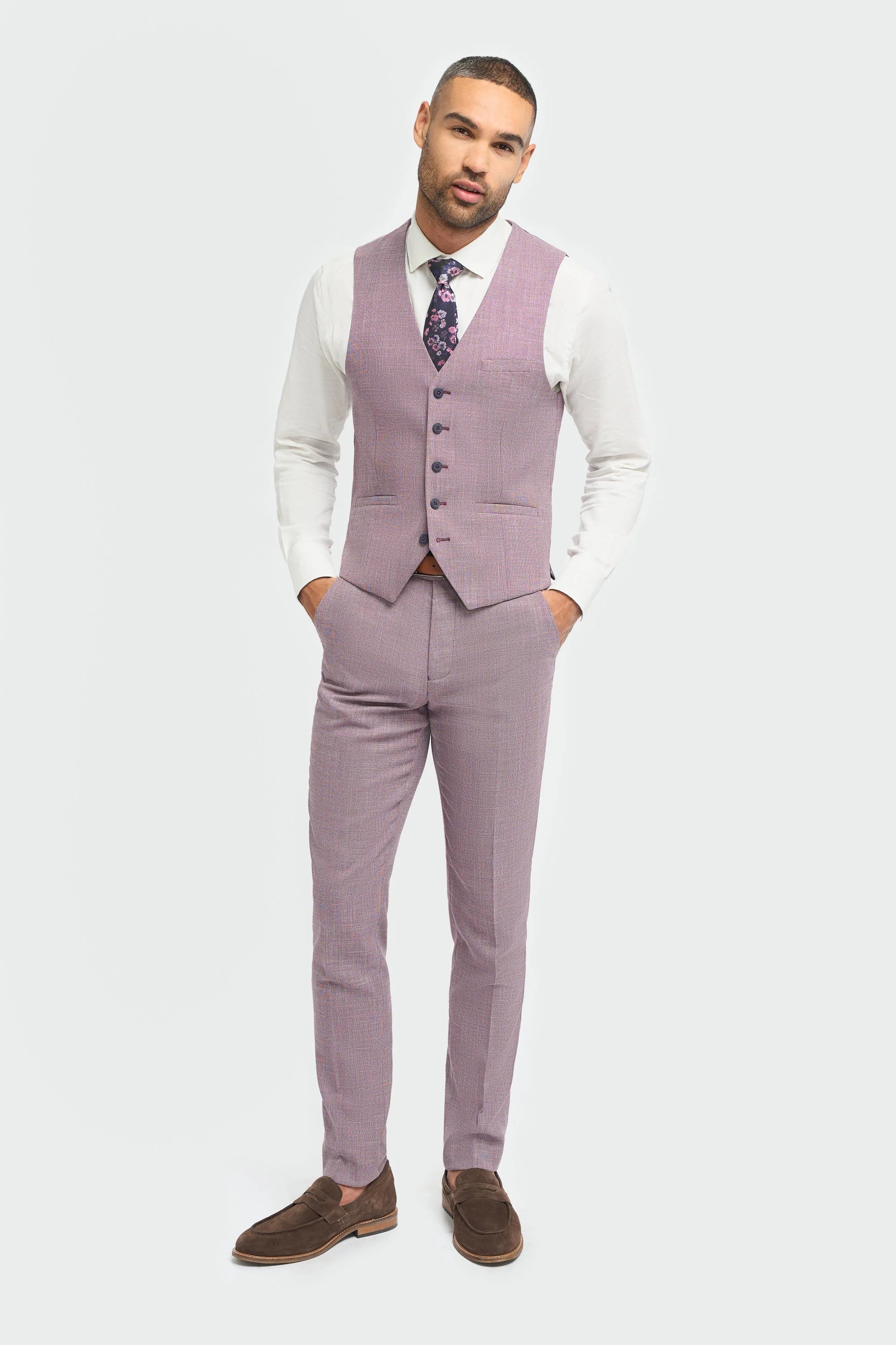 Miami - Chaleco rosa ajustado de verano para hombre
