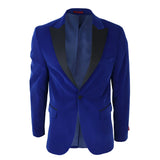 Esmoquin de terciopelo azul marino para hombre con solapas de satén. Ideal para cenas, bodas, graduaciones y eventos formales.