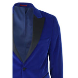 Esmoquin de terciopelo azul marino para hombre con solapas de satén. Ideal para cenas, bodas, graduaciones y eventos formales.