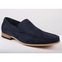 Mocasines ligeros de gamuza azul marino para hombre.