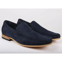 Mocasines ligeros de gamuza azul marino para hombre.