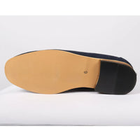 Mocasines ligeros de gamuza azul marino para hombre.