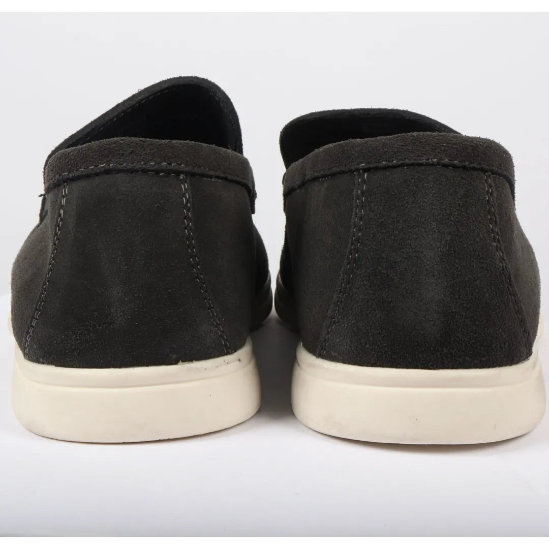 Mocasines negros de ante para hombre, de ajuste cómodo.