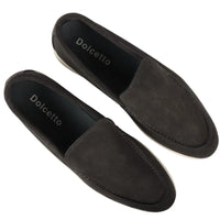 Mocasines negros de ante para hombre, de ajuste cómodo.