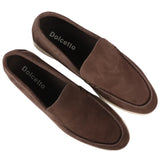 Mocasines de ante marrón para hombre, de ajuste cómodo.