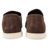 Mocasines de ante marrón para hombre, de ajuste cómodo.