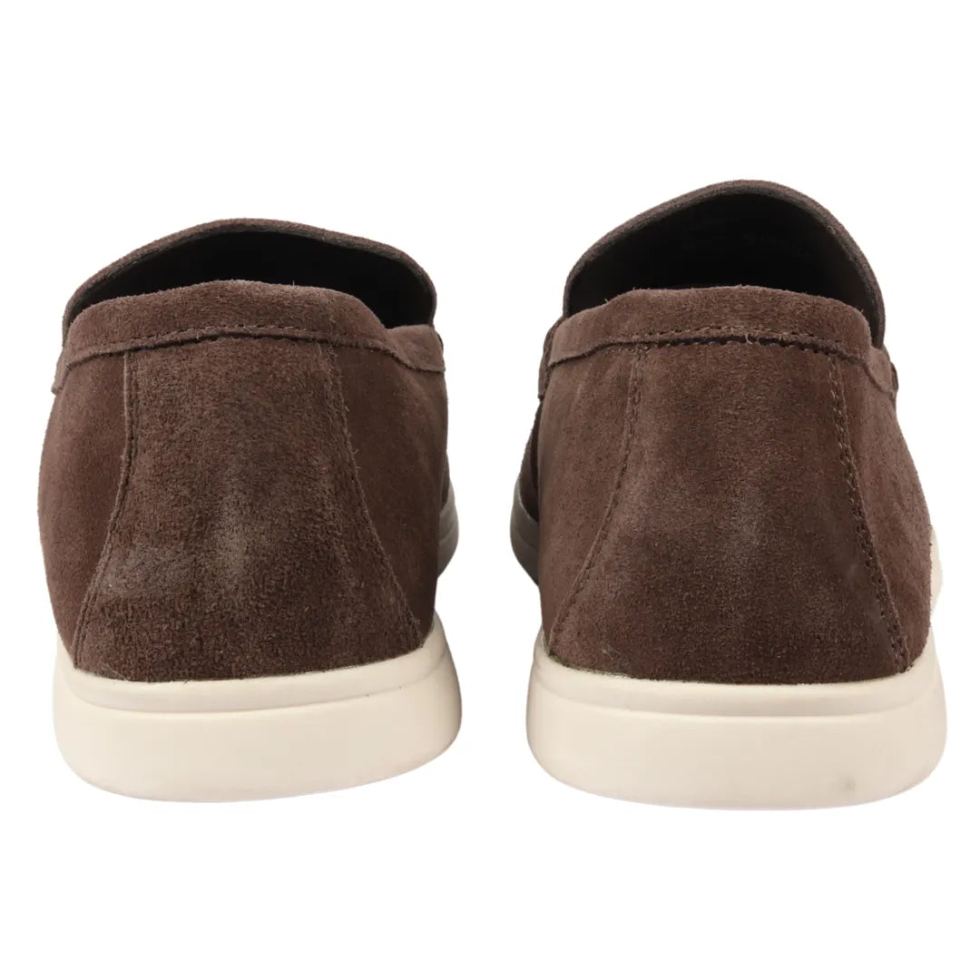 Mocasines de ante marrón para hombre, de ajuste cómodo.