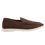 Mocasines de ante marrón para hombre, de ajuste cómodo.