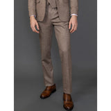 Traje de tres piezas ajustado de color marrón para hombre de Nathan