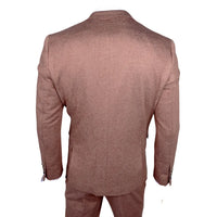 Traje de tres piezas ajustado de color marrón para hombre de Nathan
