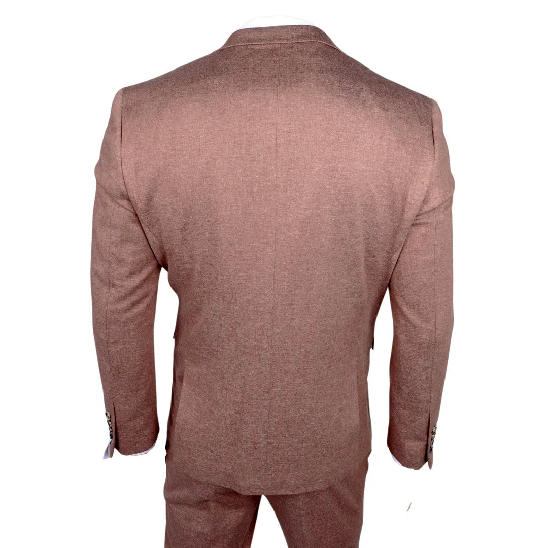 Traje de tres piezas ajustado de color marrón para hombre de Nathan