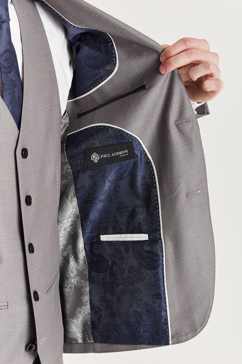 Edward - Blazer gris de corte entallado para hombre