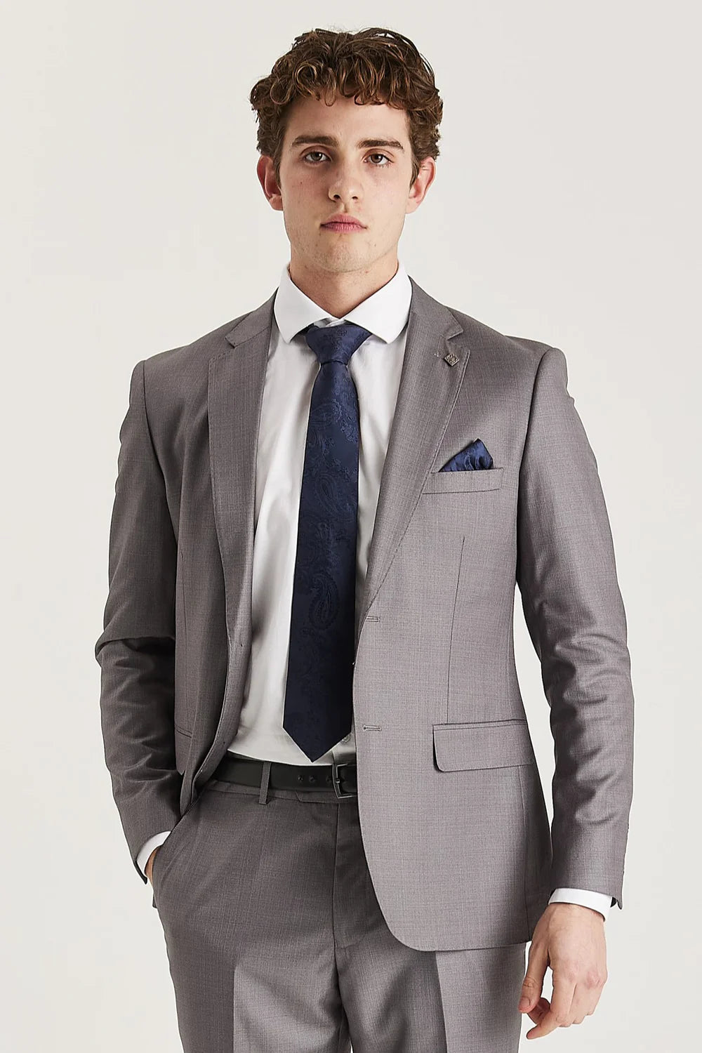 Edward - Blazer gris de corte entallado para hombre