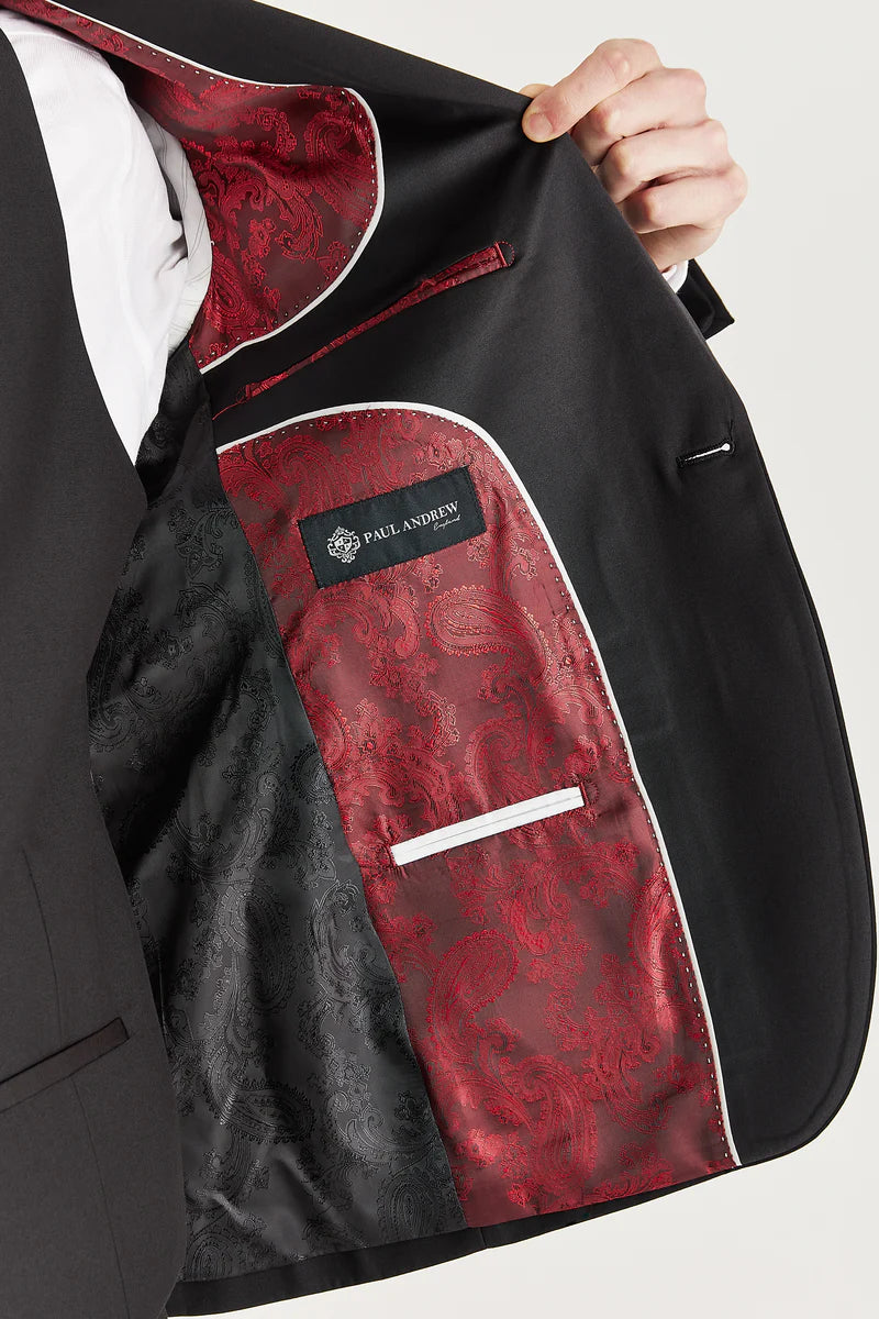 Harry - Blazer de esmoquin negro de doble botonadura para hombre