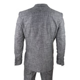 Traje de hombre de 3 piezas, gris y negro, texturizado, corte entallado, ideal para bodas, graduaciones, fiestas y ocasiones formales.