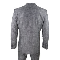 Traje de hombre de 3 piezas, gris y negro, texturizado, corte entallado, ideal para bodas, graduaciones, fiestas y ocasiones formales.