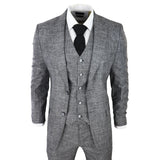 Traje de hombre de 3 piezas, gris y negro, texturizado, corte entallado, ideal para bodas, graduaciones, fiestas y ocasiones formales.