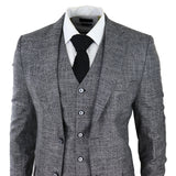 Traje de hombre de 3 piezas, gris y negro, texturizado, corte entallado, ideal para bodas, graduaciones, fiestas y ocasiones formales.