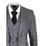 Traje de hombre de 3 piezas, gris y negro, texturizado, corte entallado, ideal para bodas, graduaciones, fiestas y ocasiones formales.