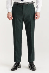 Regent - Traje cruzado de dos piezas verde para hombre