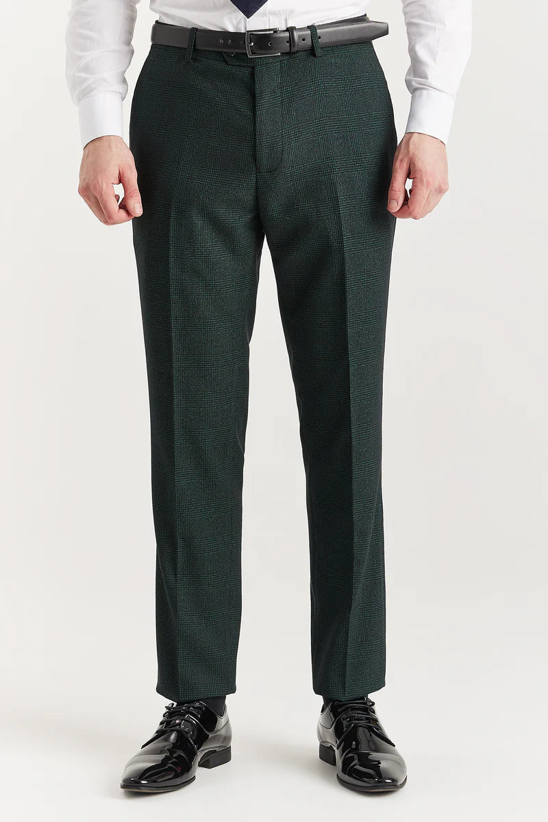Regent - Traje cruzado de dos piezas verde para hombre