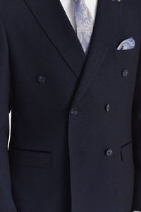 Regent - Traje de dos piezas cruzado azul marino para hombre