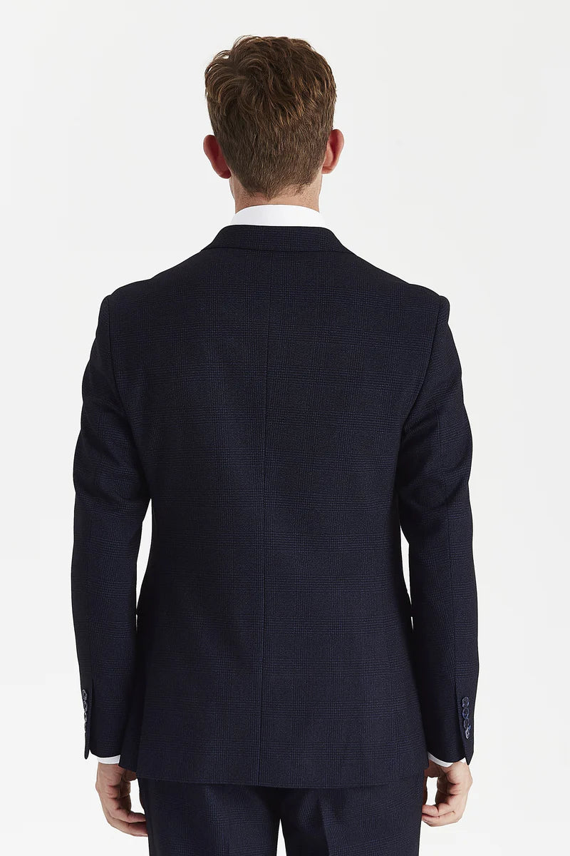 Regent - Traje de dos piezas cruzado azul marino para hombre