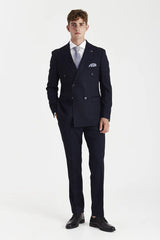 Regent - Traje de dos piezas cruzado azul marino para hombre