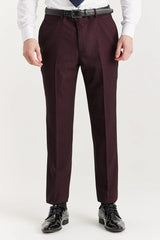Regent - Traje cruzado de dos piezas color burdeos para hombre