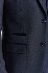 Regent - Traje de tres piezas azul marino a cuadros Príncipe de Gales para hombre