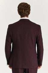 Regent - Traje de tres piezas a cuadros Príncipe de Gales para hombre, color vino.