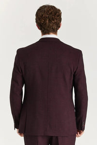 Regent - Traje de tres piezas a cuadros Príncipe de Gales para hombre, color vino.