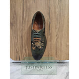 Zapatos brogue de cuero verde con estampado floral para hombre Ross