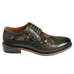 Zapatos brogue de cuero verde con estampado floral para hombre Ross