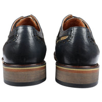 Ross - Zapatos brogue de cuero azul marino con estampado floral para hombre