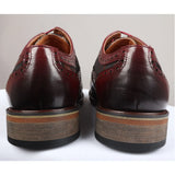 Ross - Zapatos brogue de cuero rojo con estampado floral para hombre