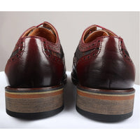 Ross - Zapatos brogue de cuero rojo con estampado floral para hombre