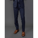 Ryan - Pantalones de tweed azul marino a cuadros para hombre