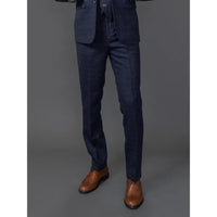 Ryan - Pantalones de tweed azul marino a cuadros para hombre
