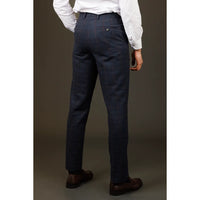 Ryan - Pantalones de tweed azul marino a cuadros para hombre