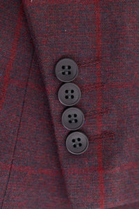 Traje de hombre de 3 piezas de tweed de lana color ciruela a cuadros, estilo Gatsby de los años 20.