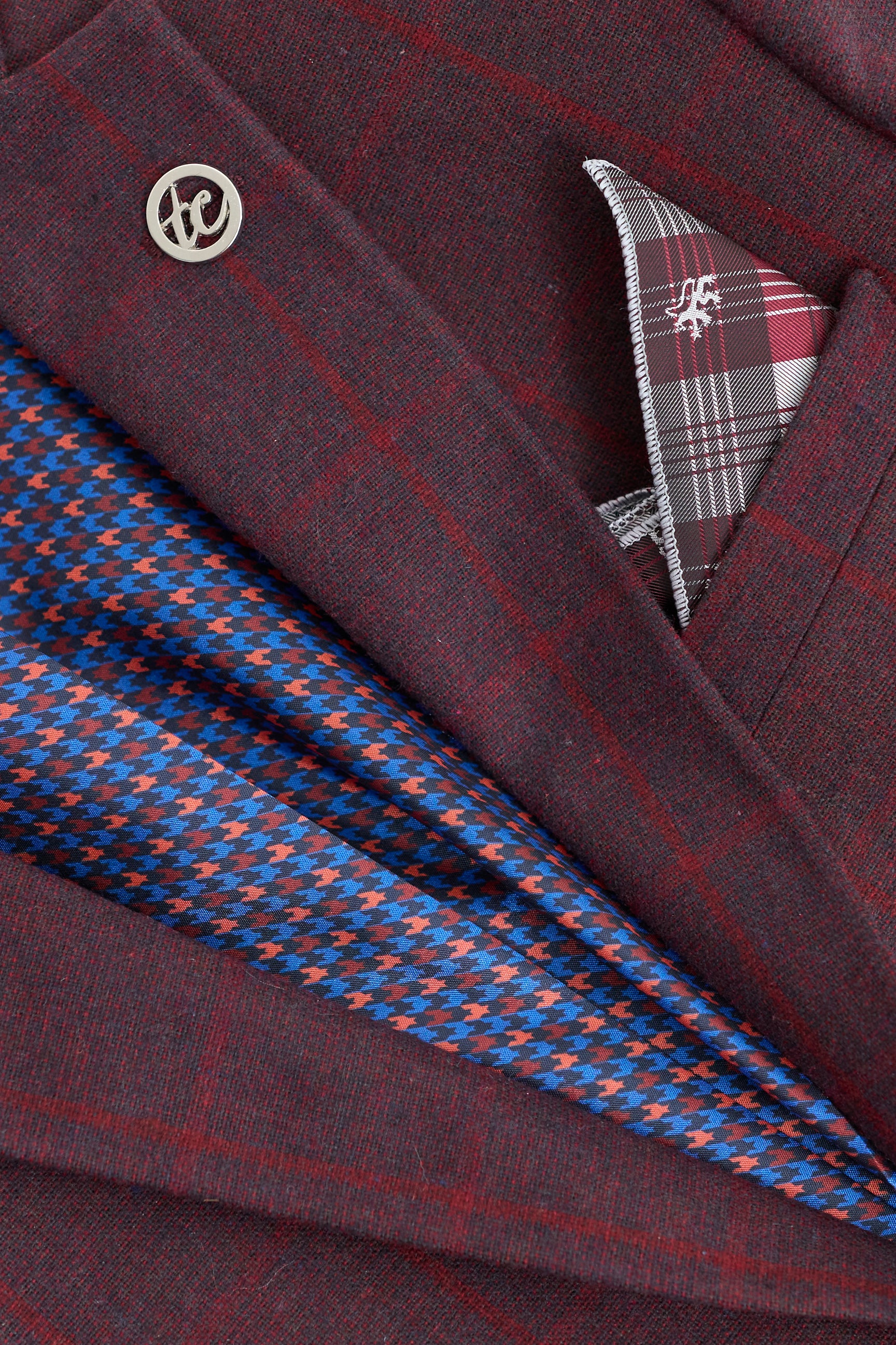 Traje de hombre de 3 piezas de tweed de lana color ciruela a cuadros, estilo Gatsby de los años 20.