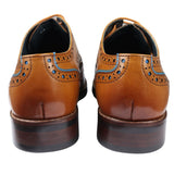 Simon - Zapatos de cuero marrón tipo brogue para hombre