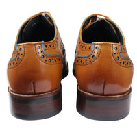 Simon - Zapatos de cuero marrón tipo brogue para hombre