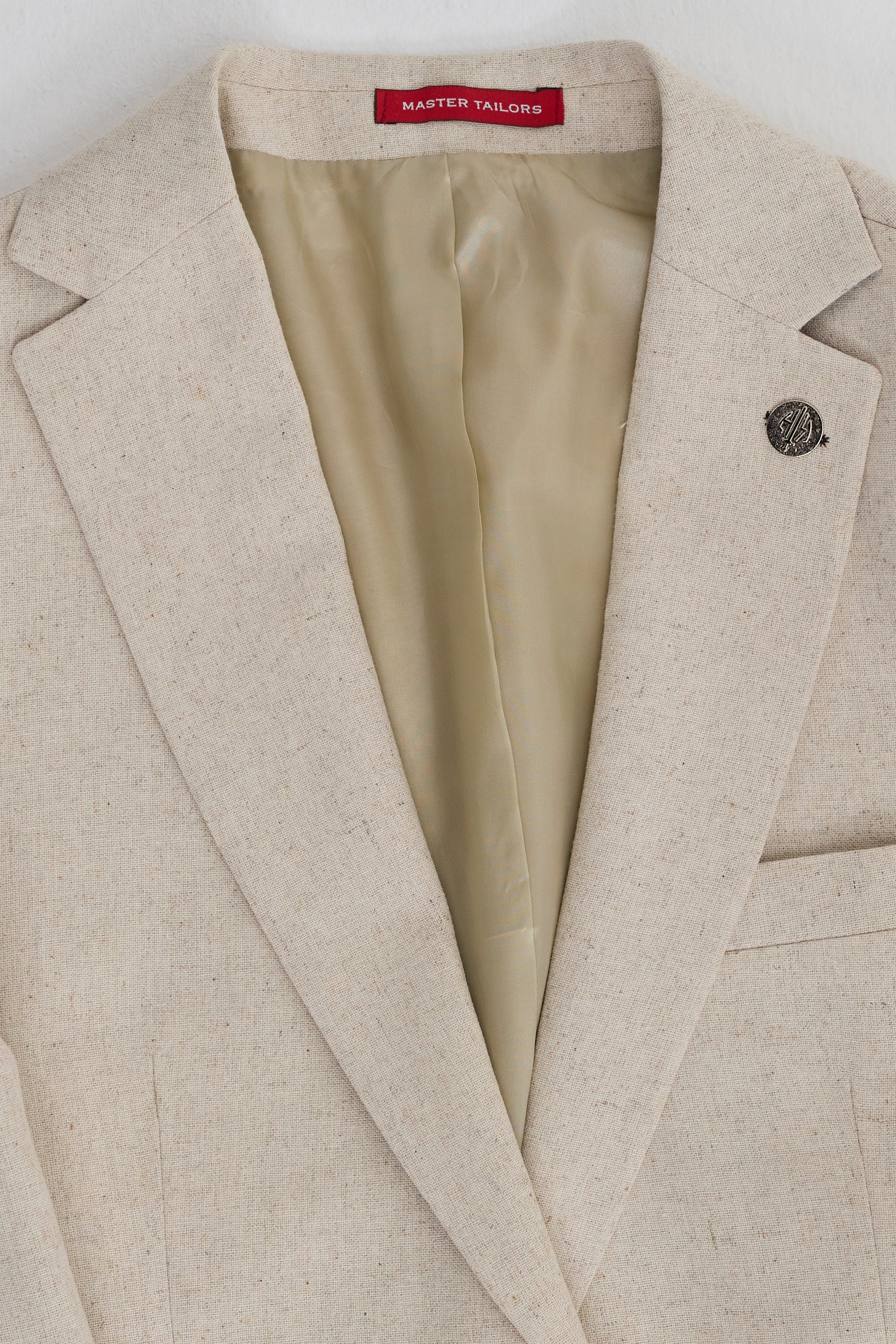 Traje de boda de verano de lino de 3 piezas para hombre TP-21, color beige.