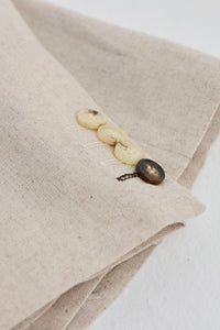 Traje de boda de verano de lino de 3 piezas para hombre TP-21, color beige.